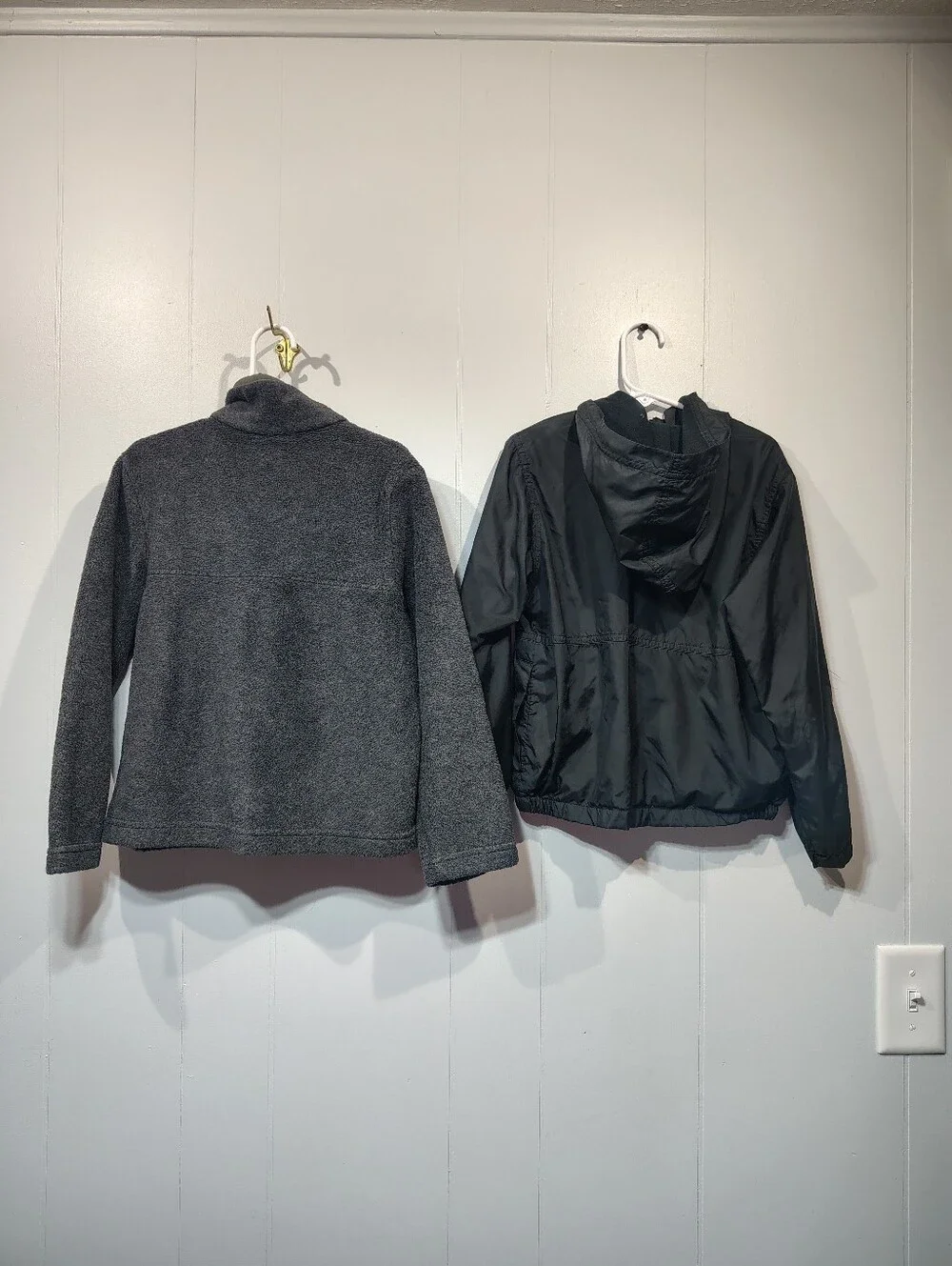 Columbia Boys Jacket Lot Snap Fleece & Black Lined Rain Jacket Size XS 6 7